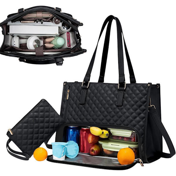 2-i-1 laptopväska och isolerad lunchväska – 15,6