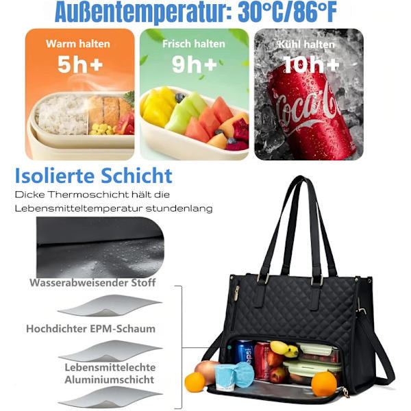 2-i-1 laptopväska och isolerad lunchväska – 15,6