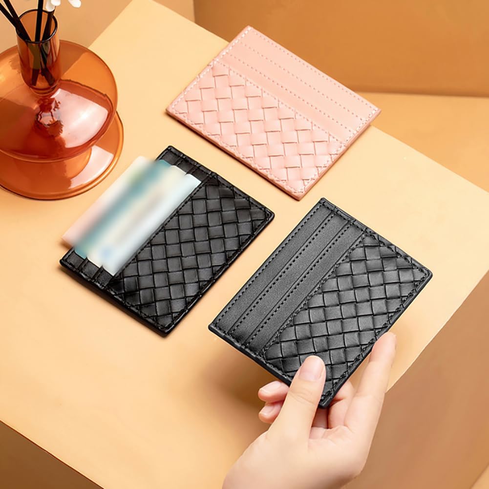 Mini kortplånbok i flätad design – 2-pack