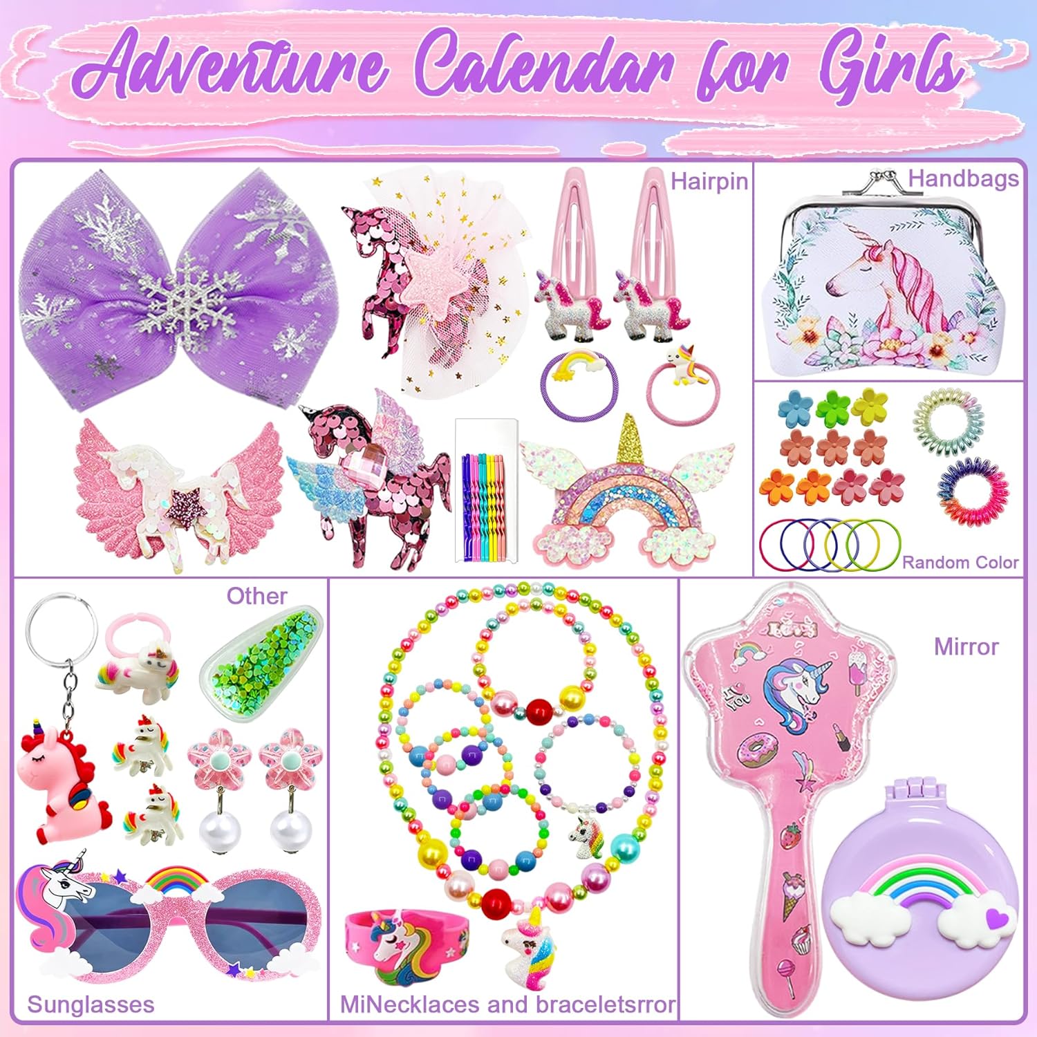 Enhörning Adventskalender för barn 2025 – 24 dagar med smycken, accessoarer & överraskningar