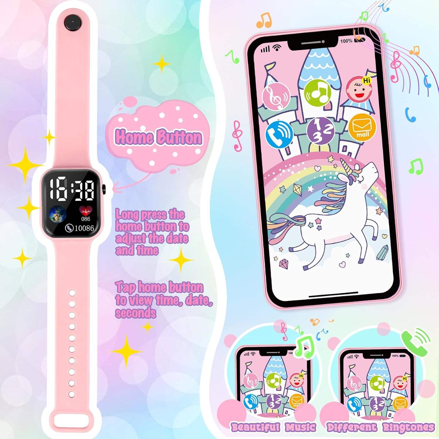 Prinsessväska-lekset för flickor – 32 delar med handväska, telefon och tillbehör