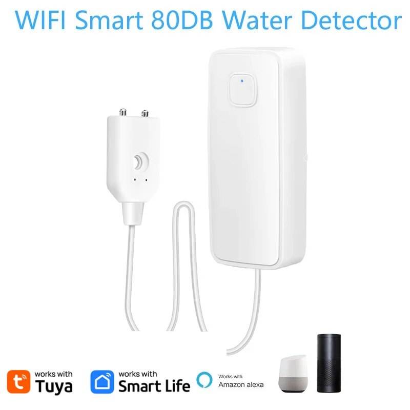 Tuya WiFi Smart vattensensordetektor – 80 dB larm och fjärrövervakning