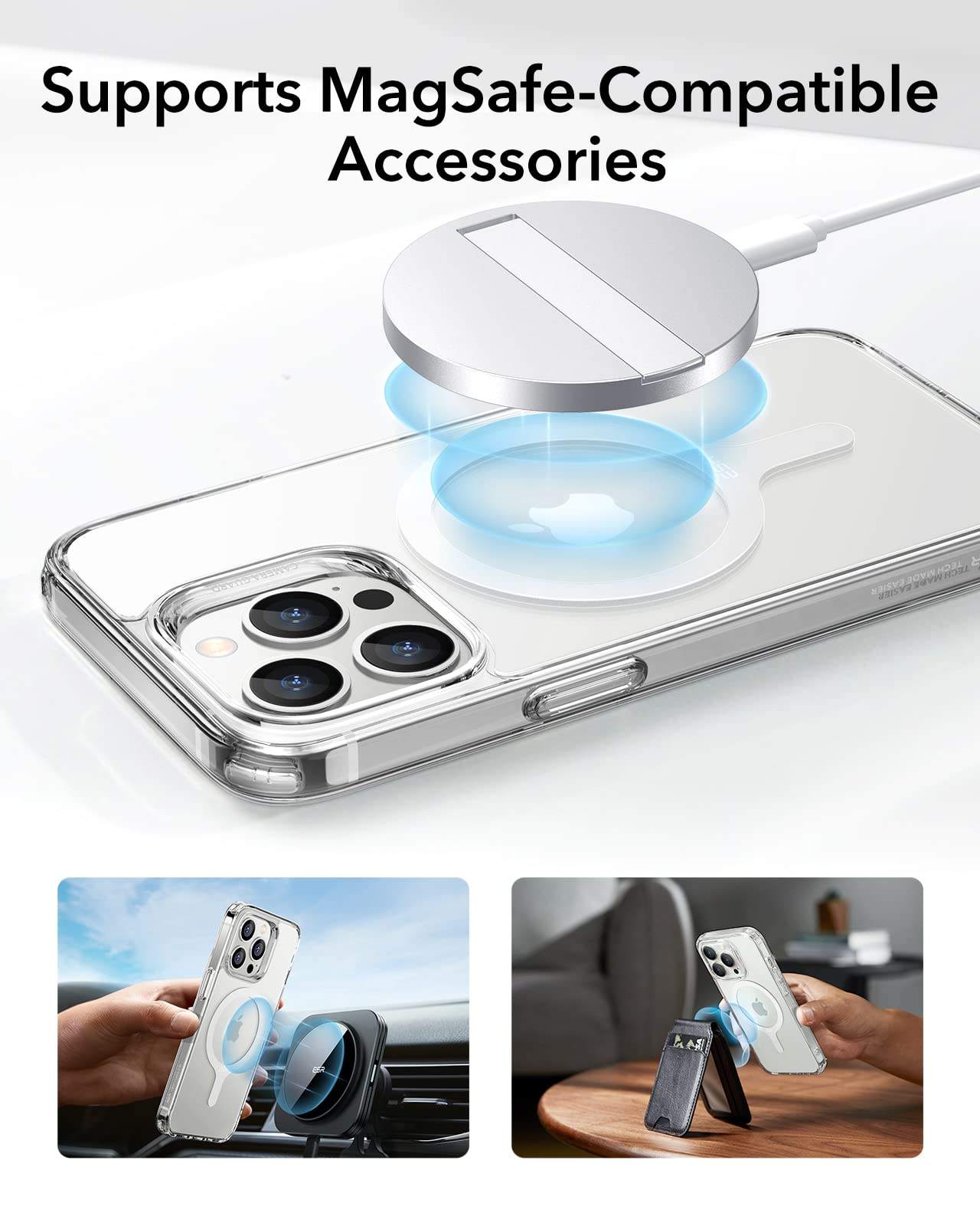 MagSafe ringmagnet-sticker – Konverterare för telefonfodral till iPhone och Samsung
