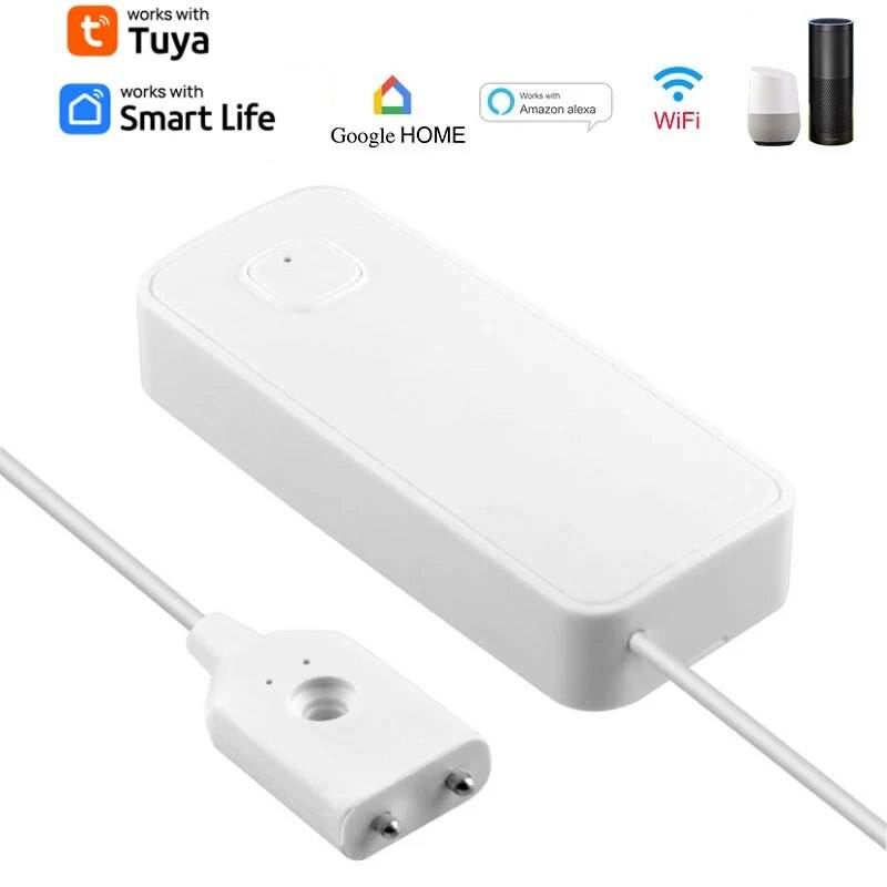 Tuya WiFi Smart vattensensordetektor – 80 dB larm och fjärrövervakning