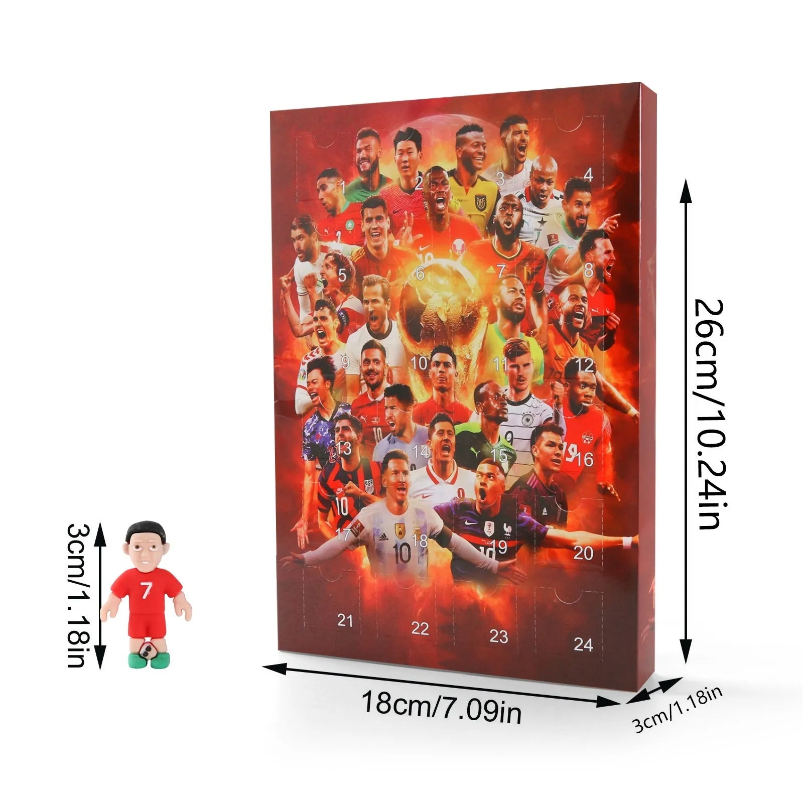Advent Calendar VM Fotboll 2025 – Julkalender med fotbollsstjärnor Messi, Mbappé, Ronaldo m.fl.