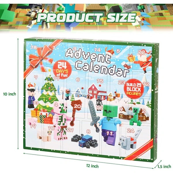 Minecraft Julkalender 2025 – 24 dagar med leksaksfigurer & byggklossar för barn
