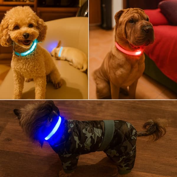 LED-halsband för hund – Uppladdningsbart reflekterande säkerhetshalsband