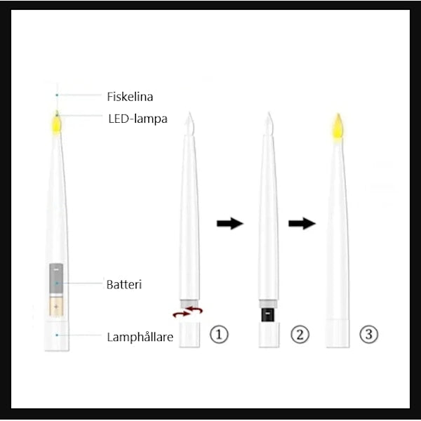 Svävande LED-ljus med Trollstav – 12-pack