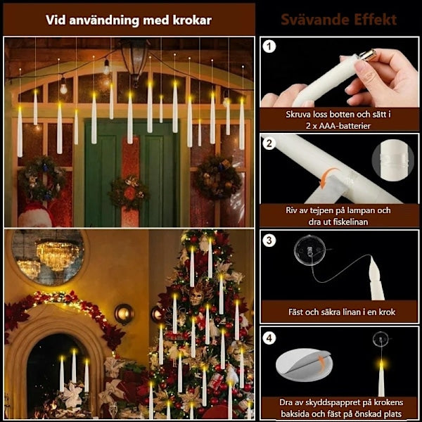 Svävande LED-ljus med Trollstav – 12-pack