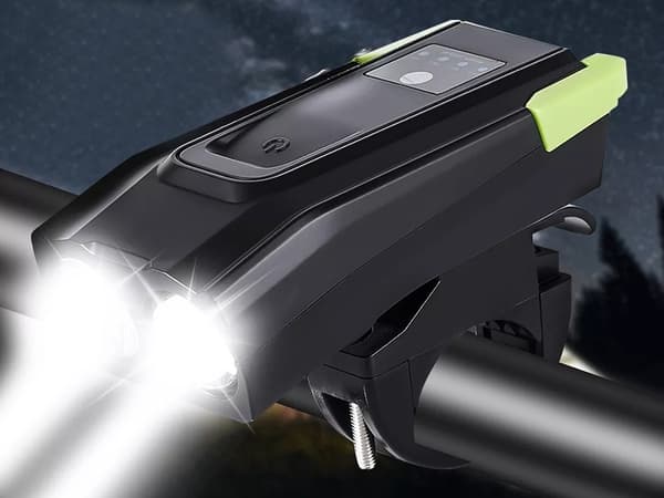 Cykelljusset fram och bak 4000mAh – 800 lumen och upp till 120 dB med 5 volymnivåer Cykellampa