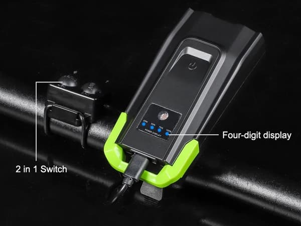 Cykelljusset fram och bak 4000mAh – 800 lumen och upp till 120 dB med 5 volymnivåer Cykellampa