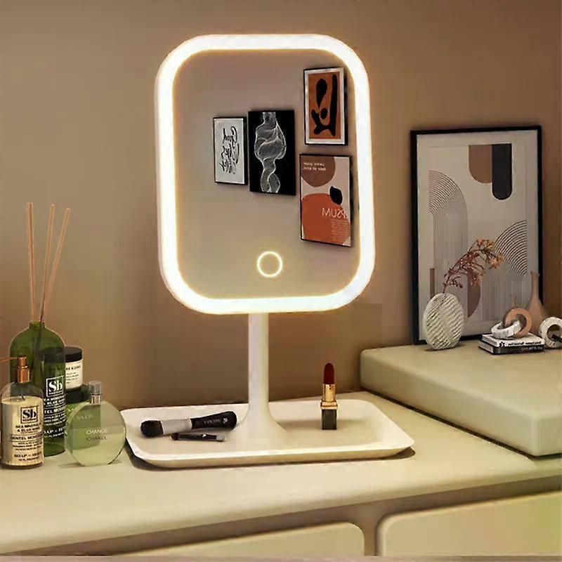 LED Sminkspegel med Förvaring – Bordsspegel med 3 Ljuslägen & Touchfunktion
