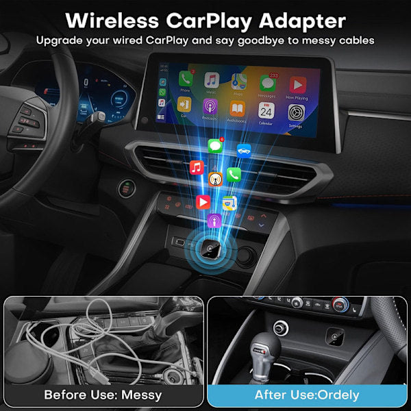 Trådlös CarPlay & Android Auto-adapter Plug and Play