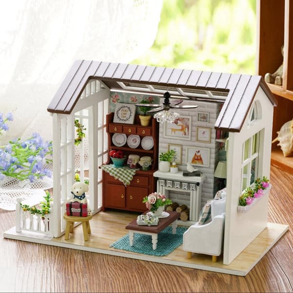 DIY Miniatyr Trästuga Byggset