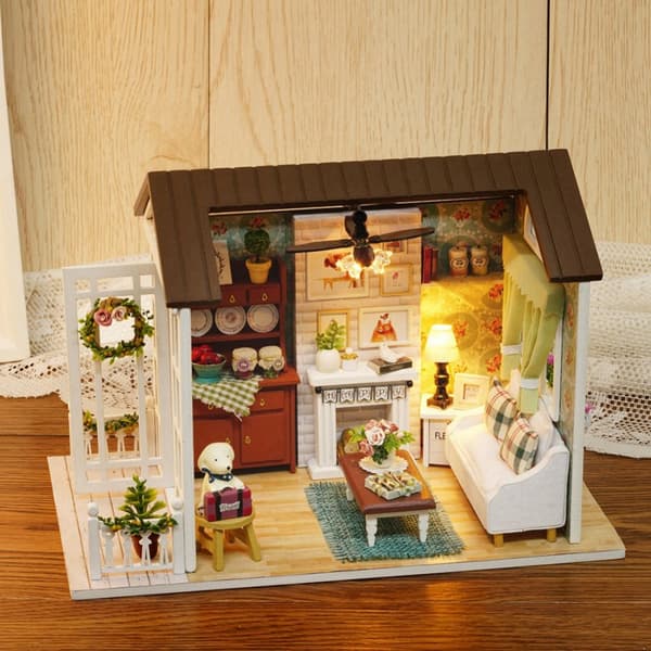 DIY Miniatyr Trästuga Byggset