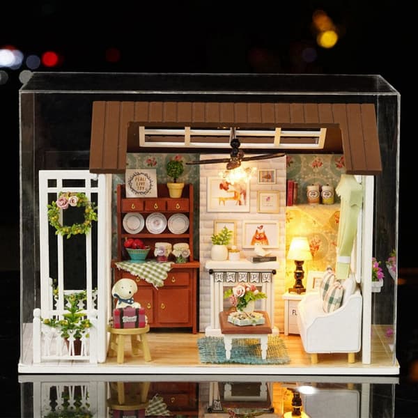 DIY Miniatyr Trästuga Byggset