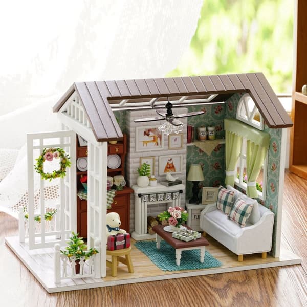 DIY Miniatyr Trästuga Byggset