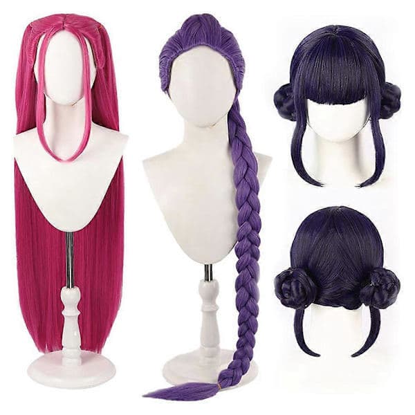 Demon Hunters Kostym Rumi Peruk Rumi Cosplay Peruk Anime Zoey Mira Peruker Långt Rakt Håraccessoar för Kvinnor