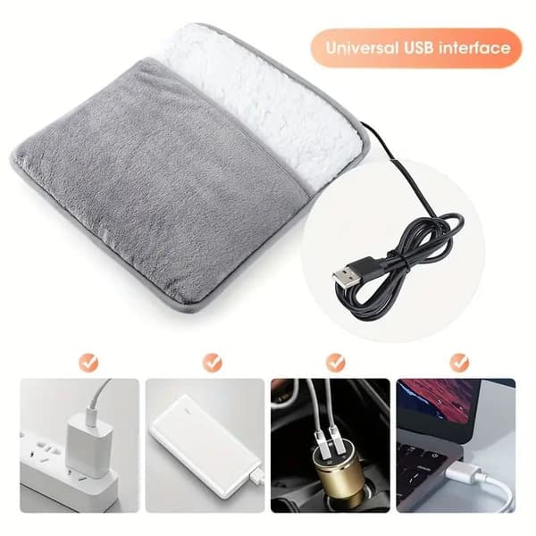 Elektrisk Fotvärmare – USB-driven Dubbelvärme 30 x 40 cm Portabel med låg vikt
