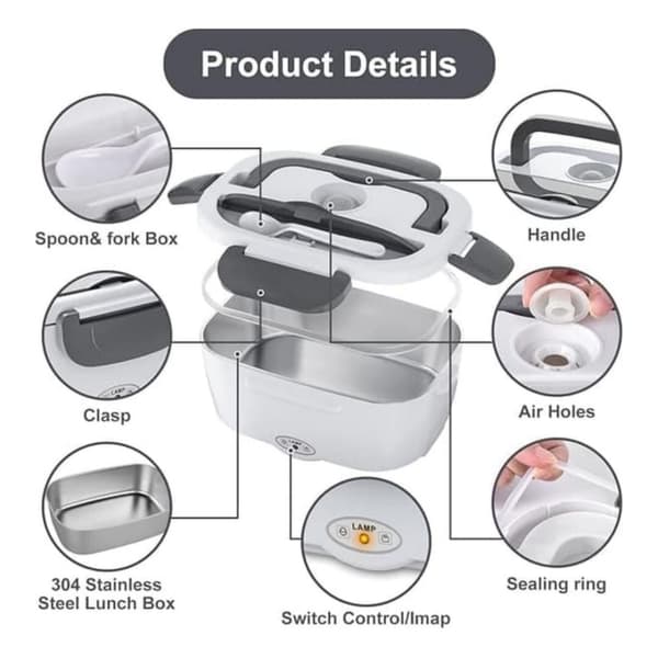 Elektrisk Matlåda 1,5L Rostfri – 12/24V & 110/220V