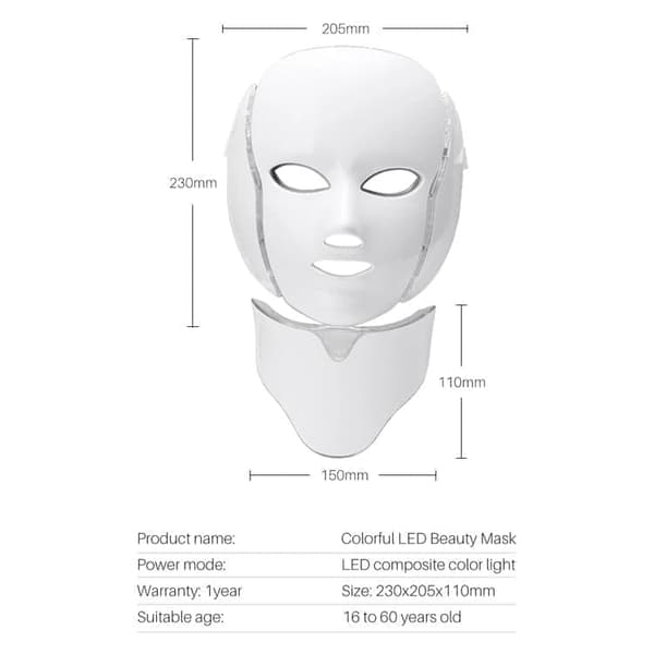 LED Ansiktsmask 7 Färger – PDT Photon Ljusterapi