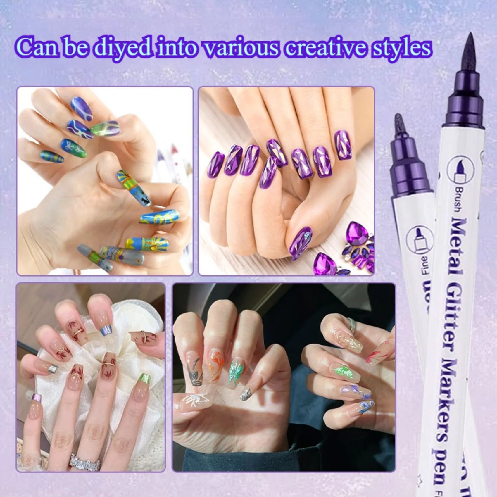 10-pack Nagelkit Set med 10 färger nagelkonstpennor, julklapp 2026 nya nagelkonstmarkörer för gelnaglar, 3D nagellackspennor linerpenna, rit- och målningsverktyg för DIY nagelkonstdesign