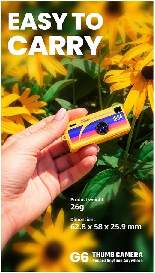 Mini Tumkamera 1080p med Skärm – Gul