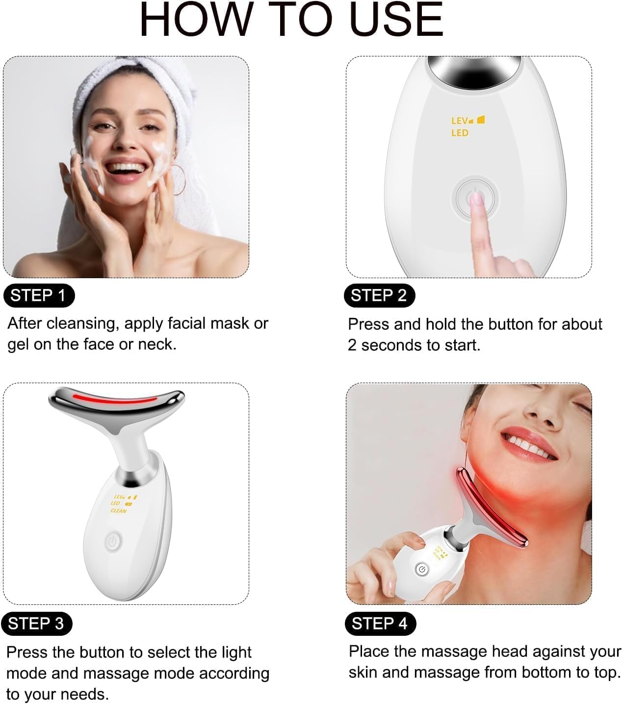 Elektrisk Ansiktsmassage med EMS & LED – Lyftande Anti-Age Enhet med Värme