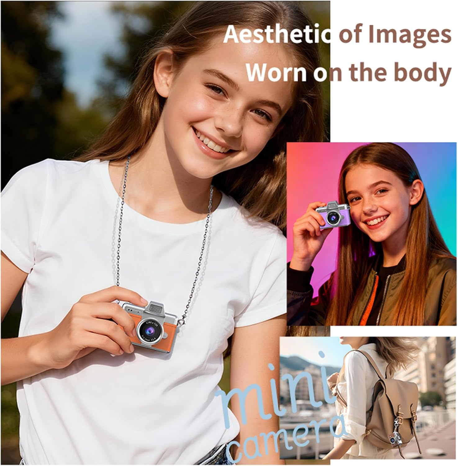 Kompakt Digitalkamera Nyckelring med 180° Roterbar Skärm – Mini Art Camera