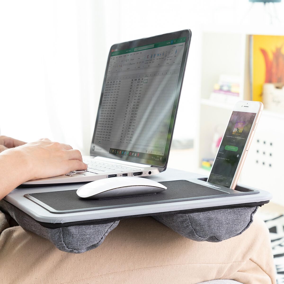 Laptopstativ med kudde – XL Deskion sidobord för bekväm användning