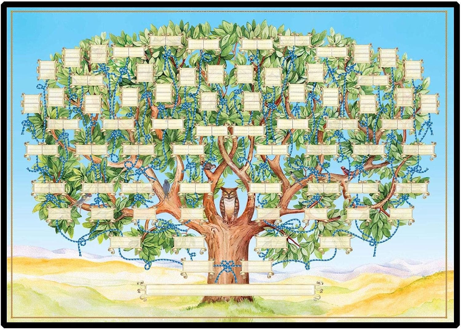 Släktträd Väggposter i Canvas – 6 Generationer