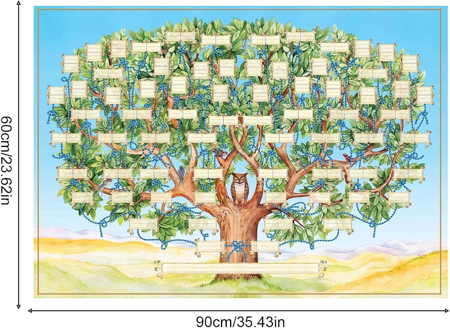 Släktträd Väggposter i Canvas – 6 Generationer