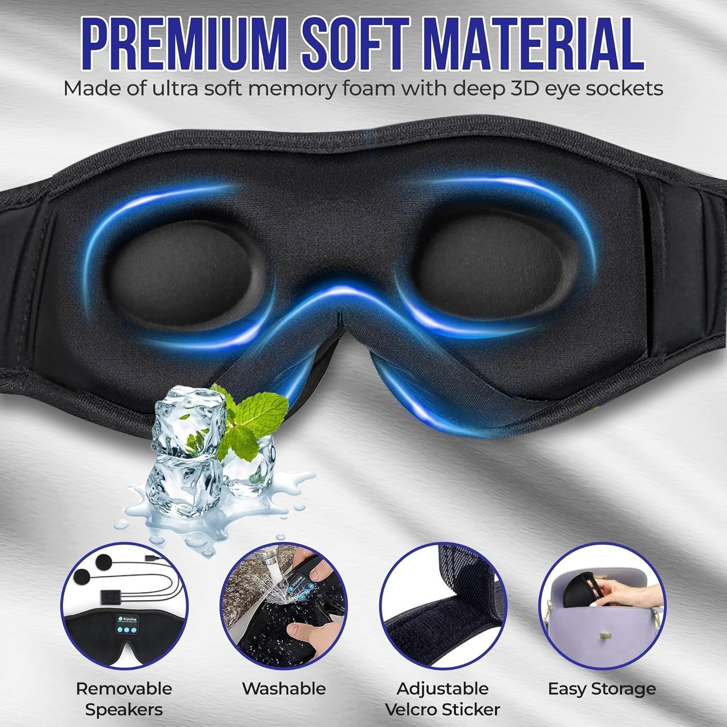 Bluetooth Sovmask med Hörlurar