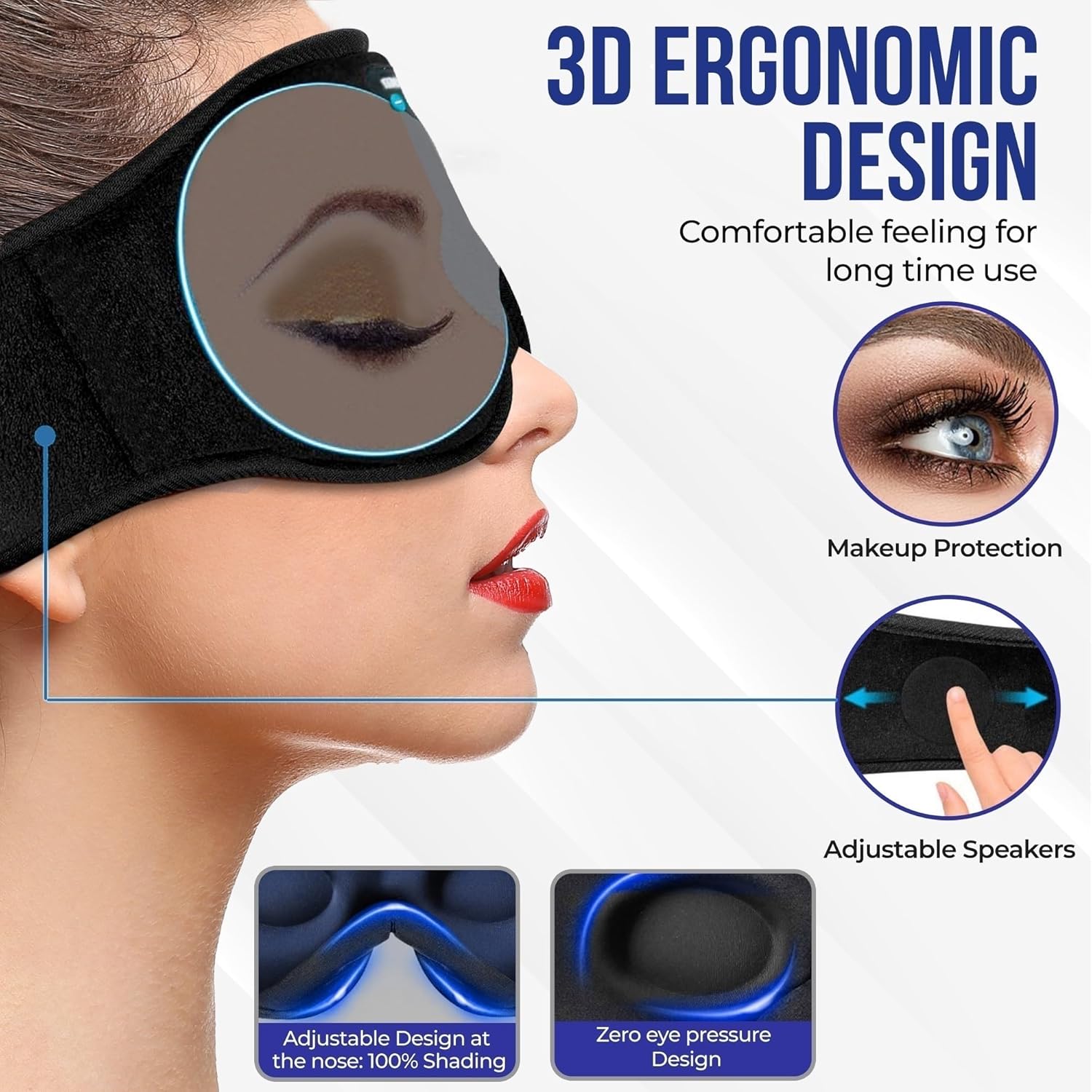 Bluetooth Sovmask med Hörlurar