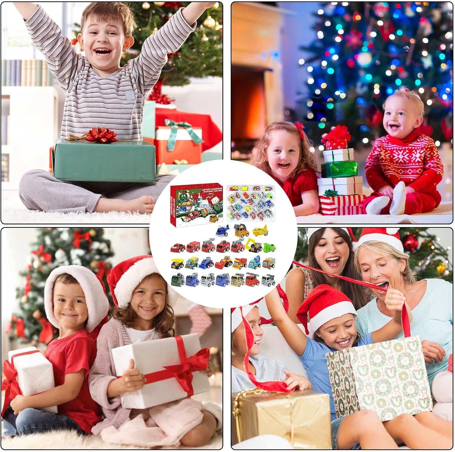 Leksakslastbil Bilar Adventskalender 2025 – 24 dagar med byggfordon och bilöverraskningar Julkalender för barn (3–8 år)