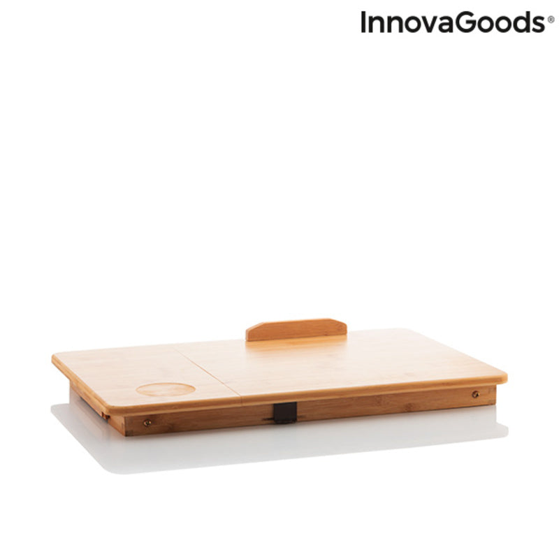 Hopfällbart Sidobord Laptop bord Bambu