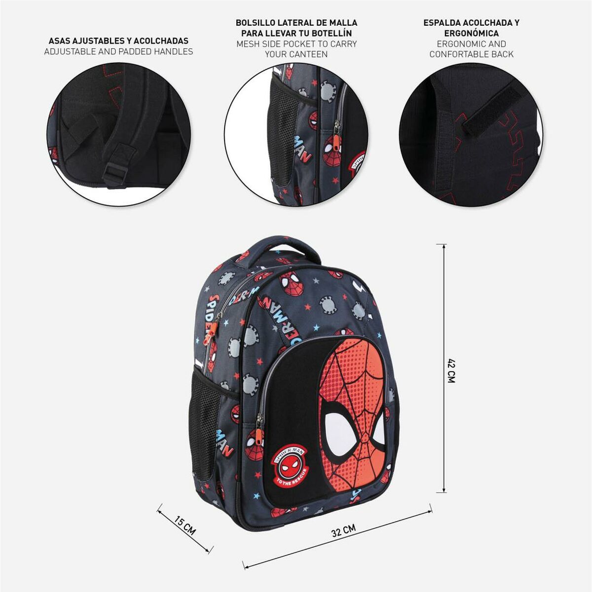 Skolväska Ryggsäck Spider-Man Svart