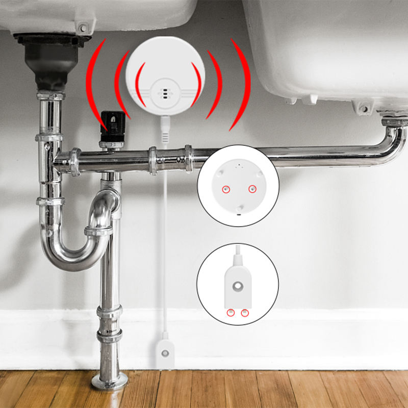 Trådlös vattentanksöverfyllnads- och läckagelarm – 135 dB med låg batteripåminnelse