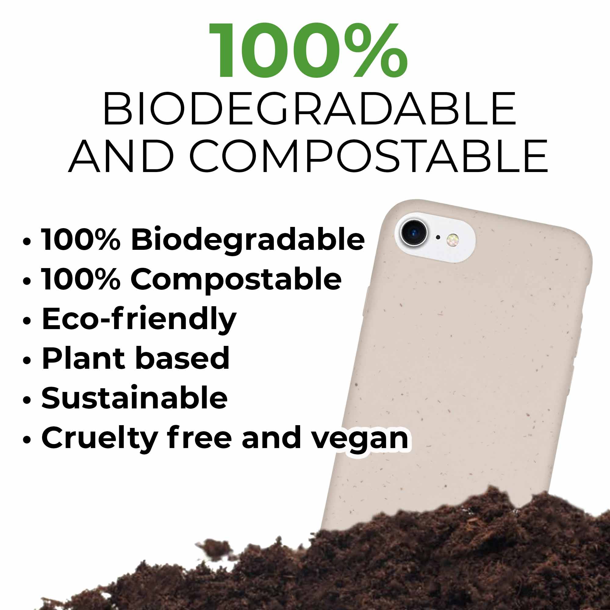 Biologiskt nedbrytbart mobilskal - Naturvitt