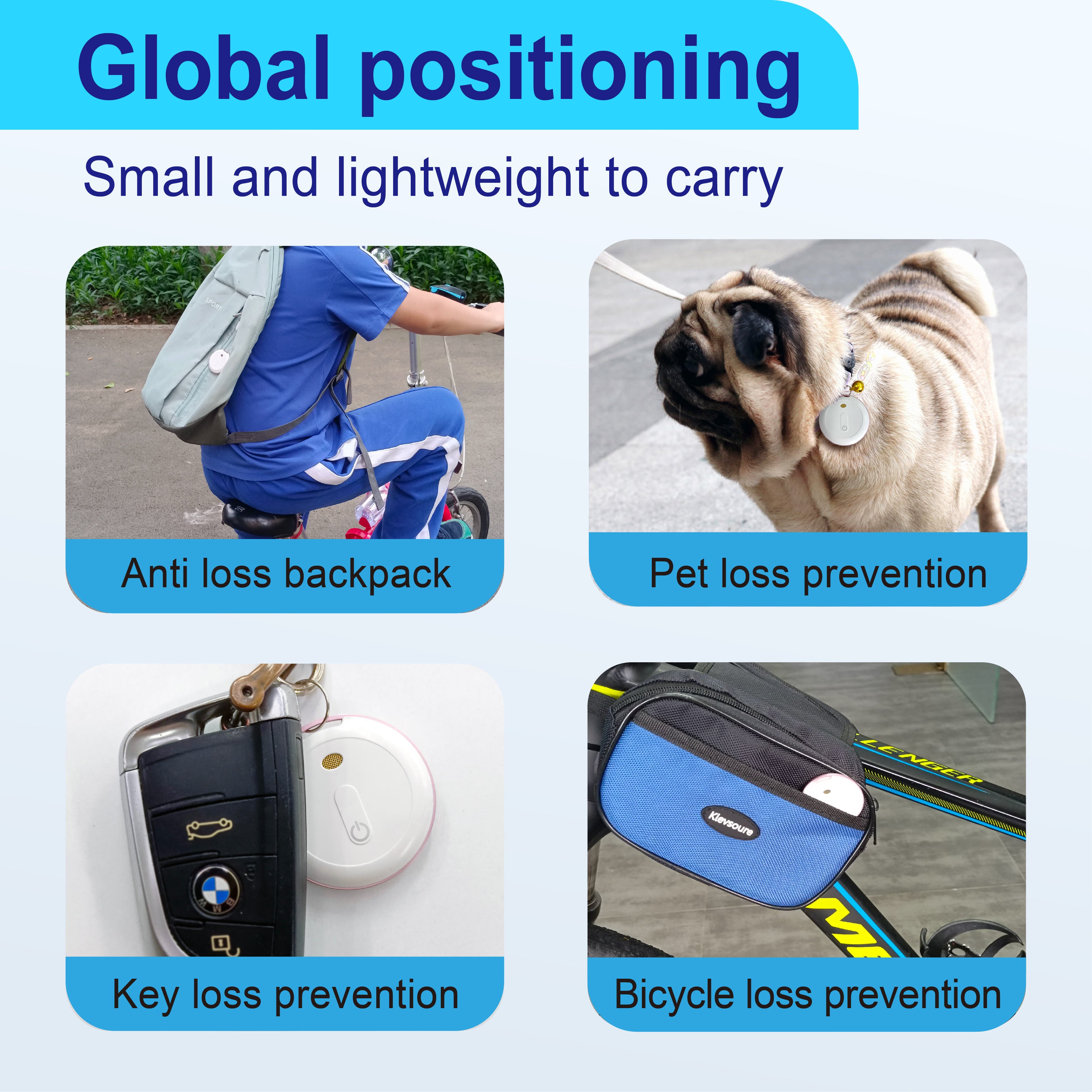 Findmy mini Bluetooth-husdjursspårare – GPS-halsband med 4G och vattentålig design