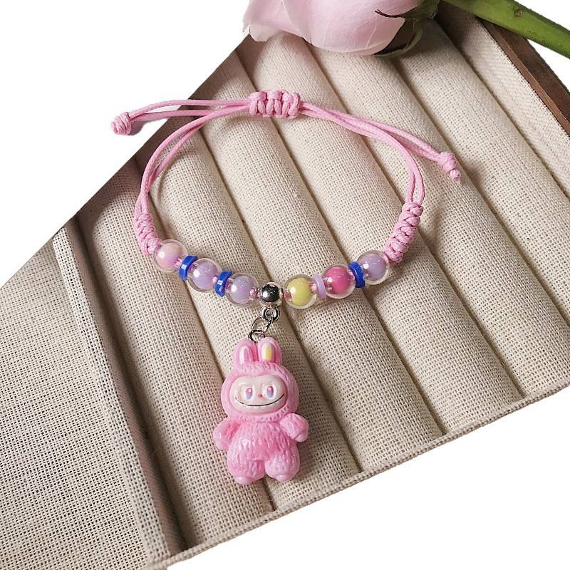 Söt Labubu handvävd barnarmband