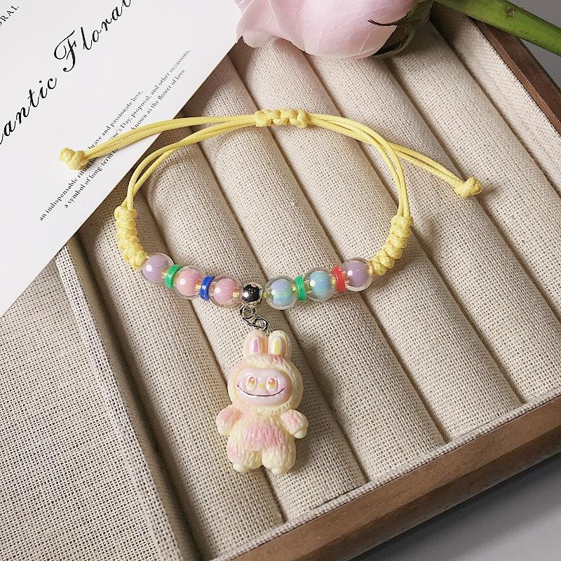 Söt Labubu handvävd barnarmband