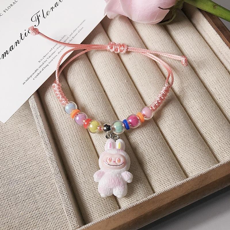 Söt Labubu handvävd barnarmband