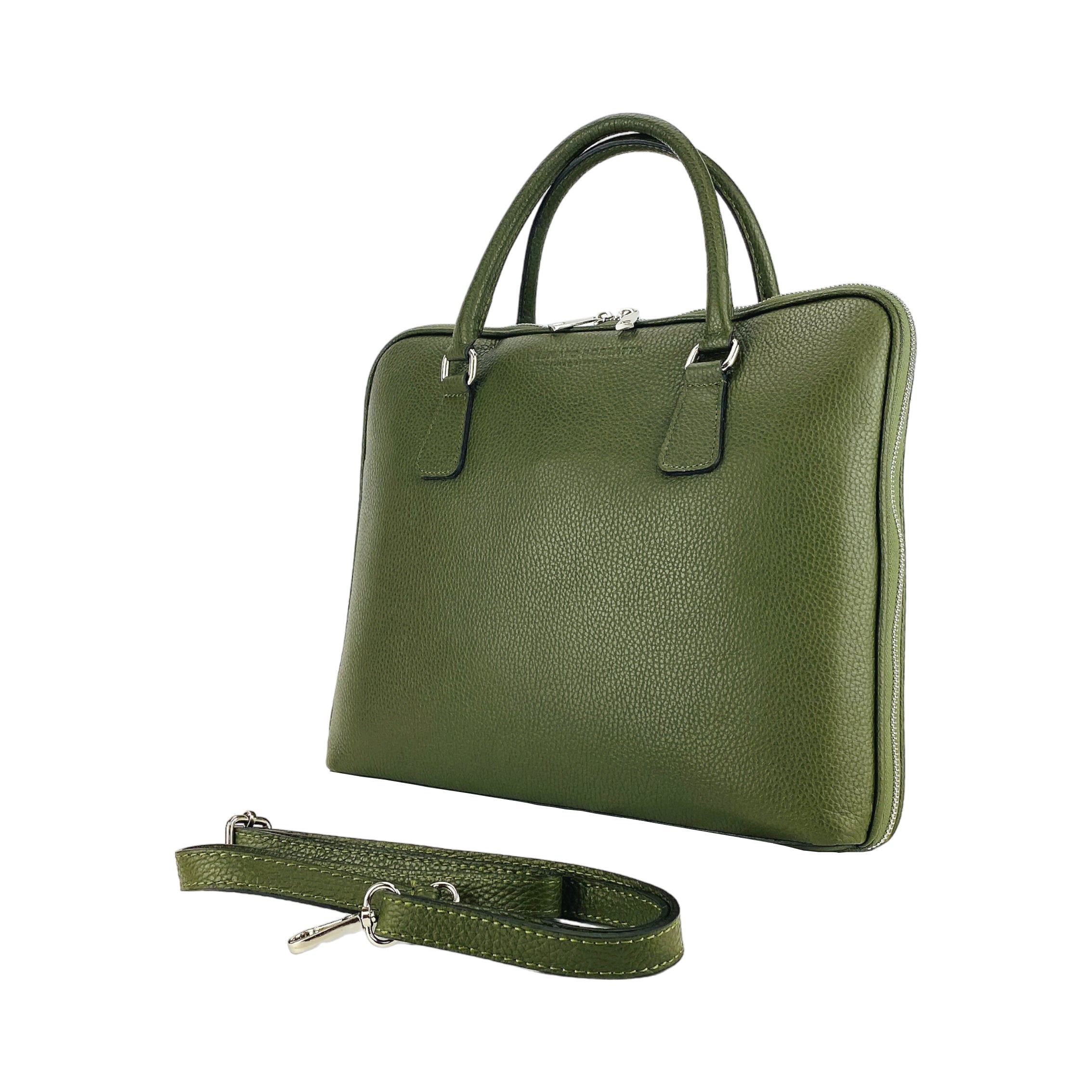 Unisex Affärsportfölj Laptopväska i äkta läder - Made in Italy
