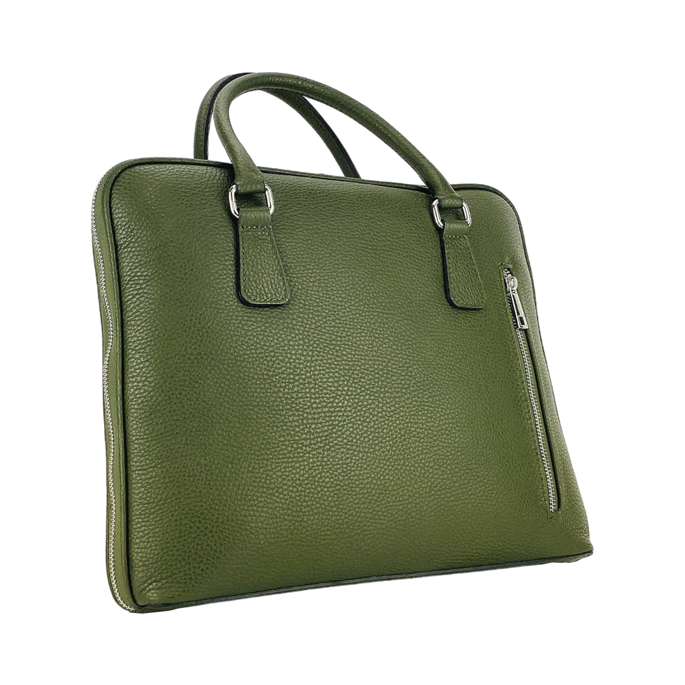 Unisex Affärsportfölj Laptopväska i äkta läder - Made in Italy