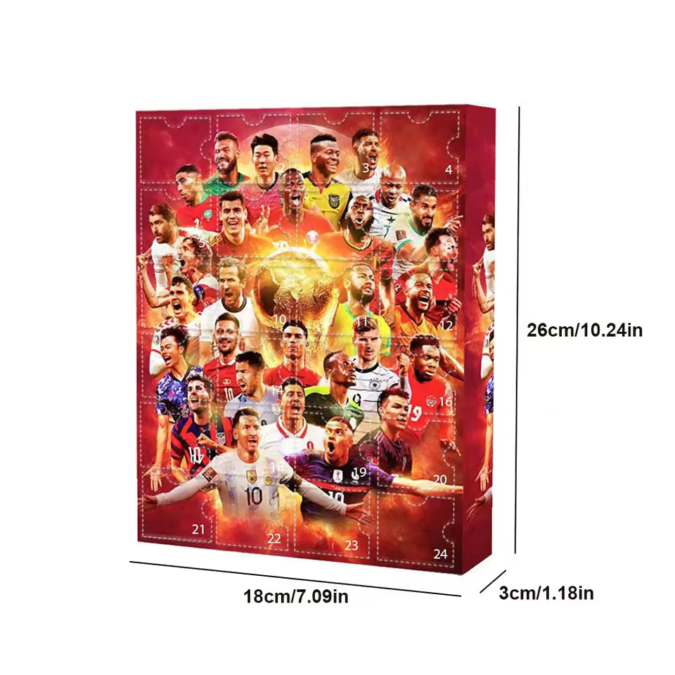 Advent Calendar VM Fotboll 2025 – Julkalender med fotbollsstjärnor Messi, Mbappé, Ronaldo m.fl.