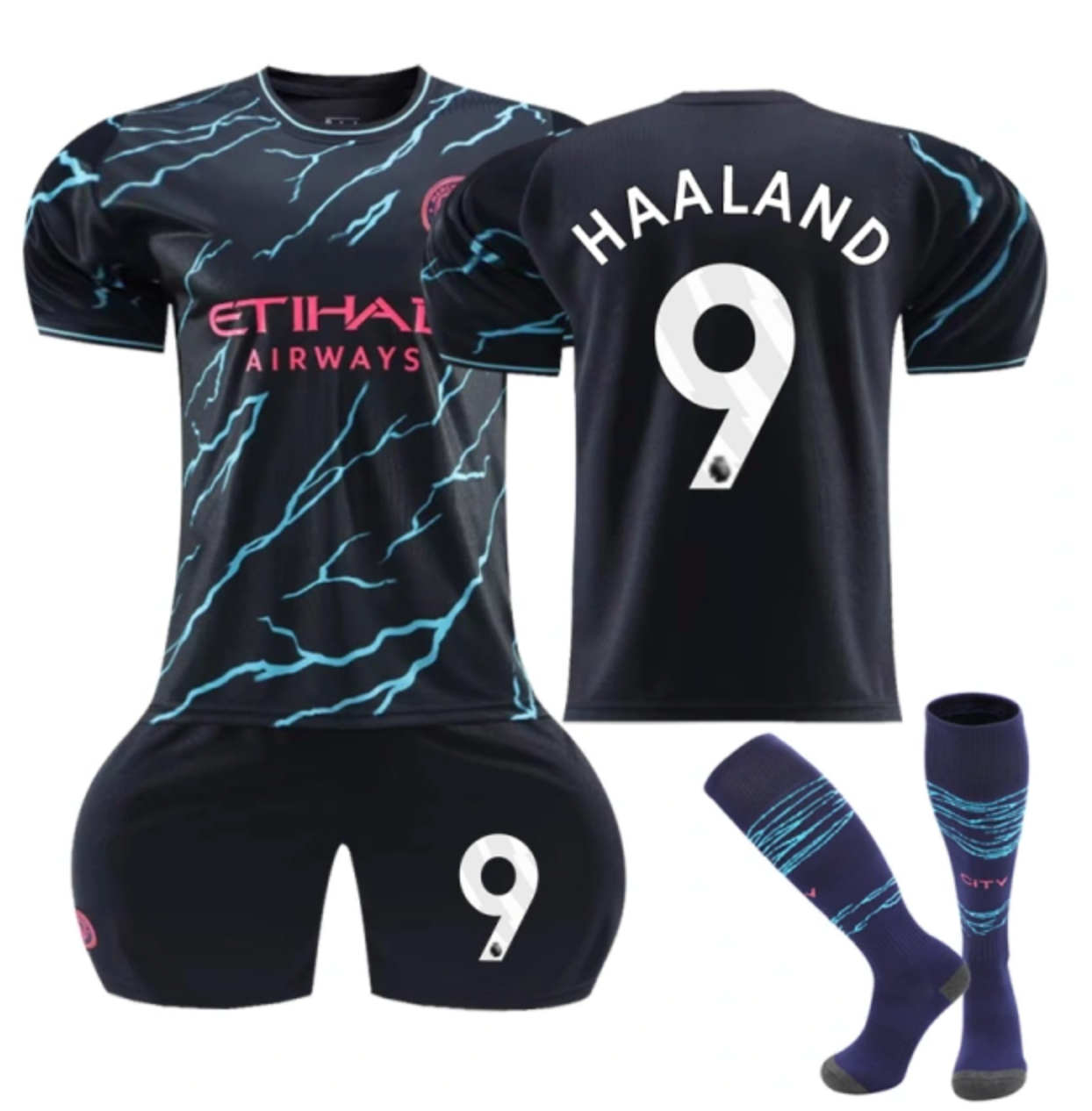 2023-2024 Manchester City Away Football Shirt Kids and Adults No. 9 Haaland