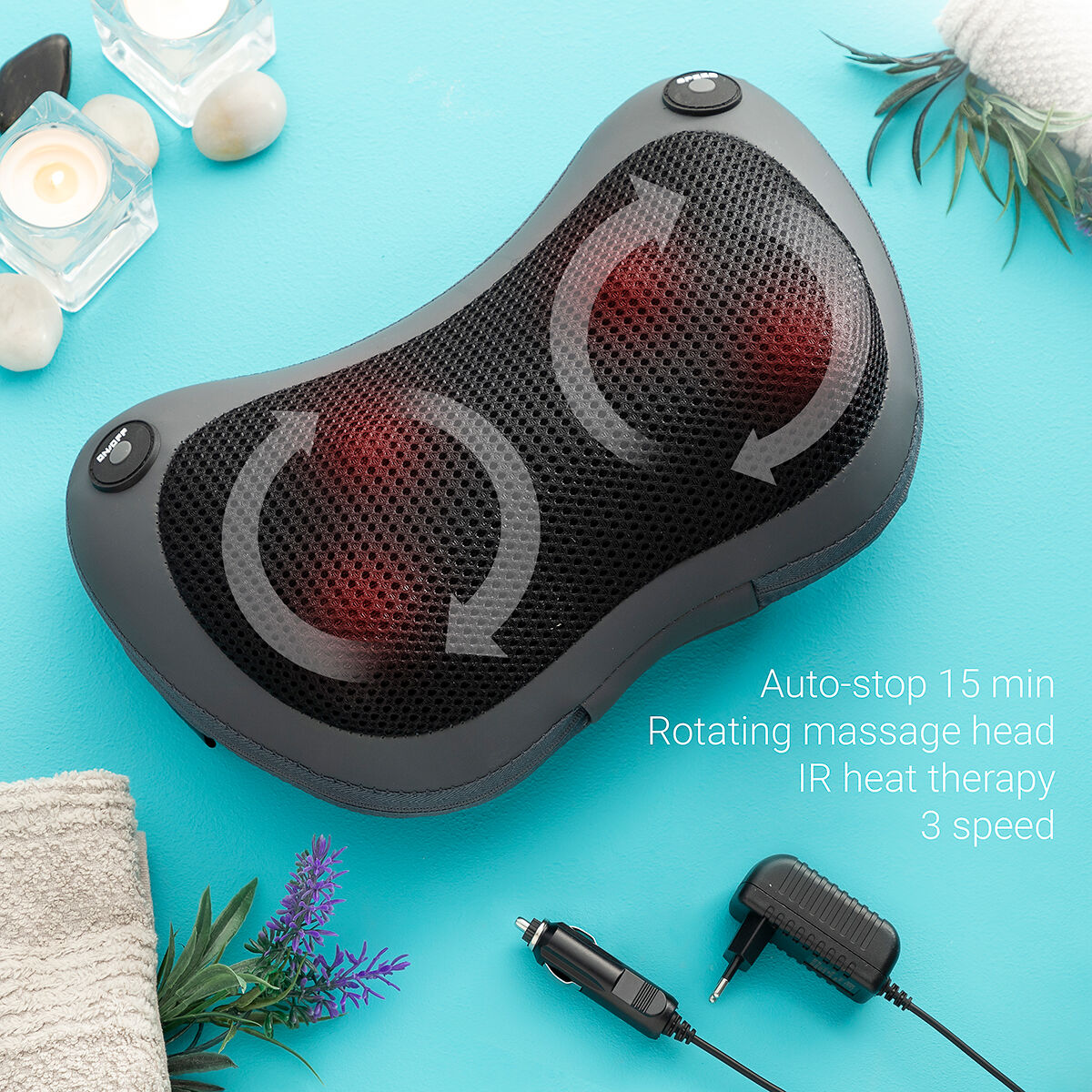 Kompakt Shiatsu Massager Elektrisk Nackmassage