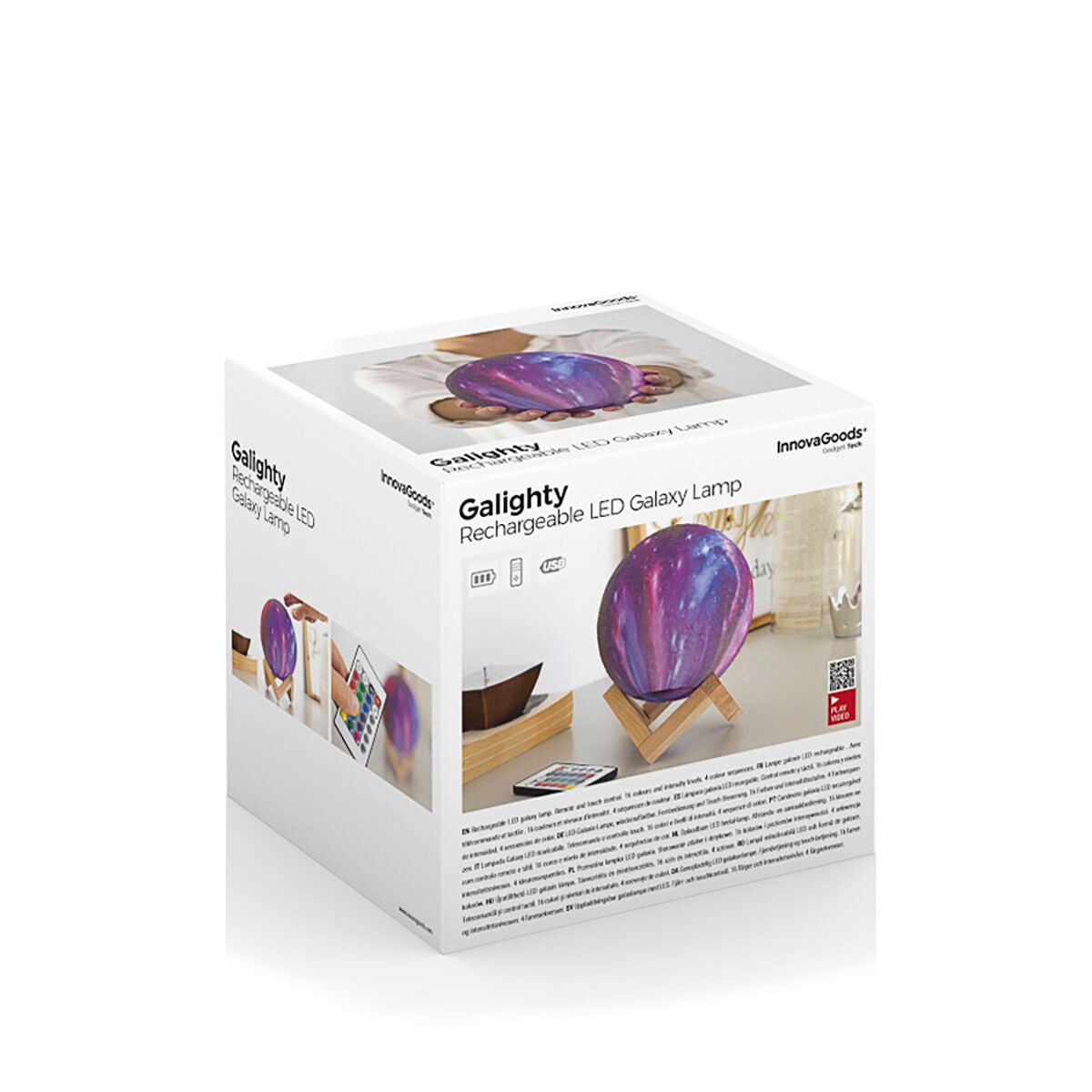 Uppladdningsbar Galaxy LED-lampa