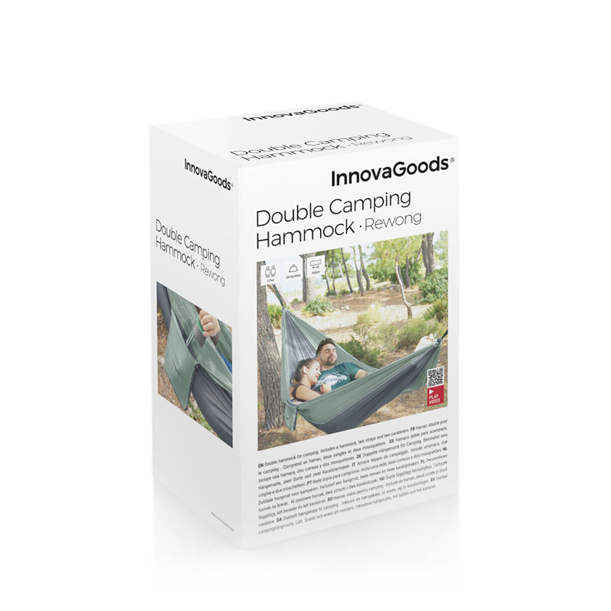 Dubbel hängmatta för camping eller trädgård